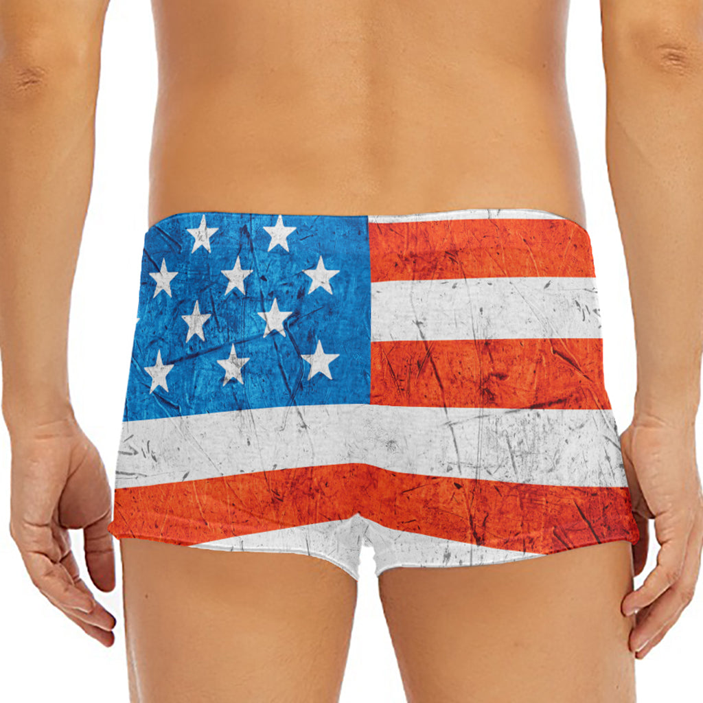 Rough USA Flag Print Men's Short Boxer Briefs