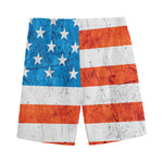 Rough USA Flag Print Men's Sports Shorts