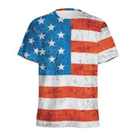 Rough USA Flag Print Men's Sports T-Shirt