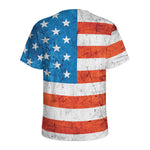 Rough USA Flag Print Men's Sports T-Shirt