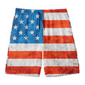 Rough USA Flag Print Men's Swim Trunks