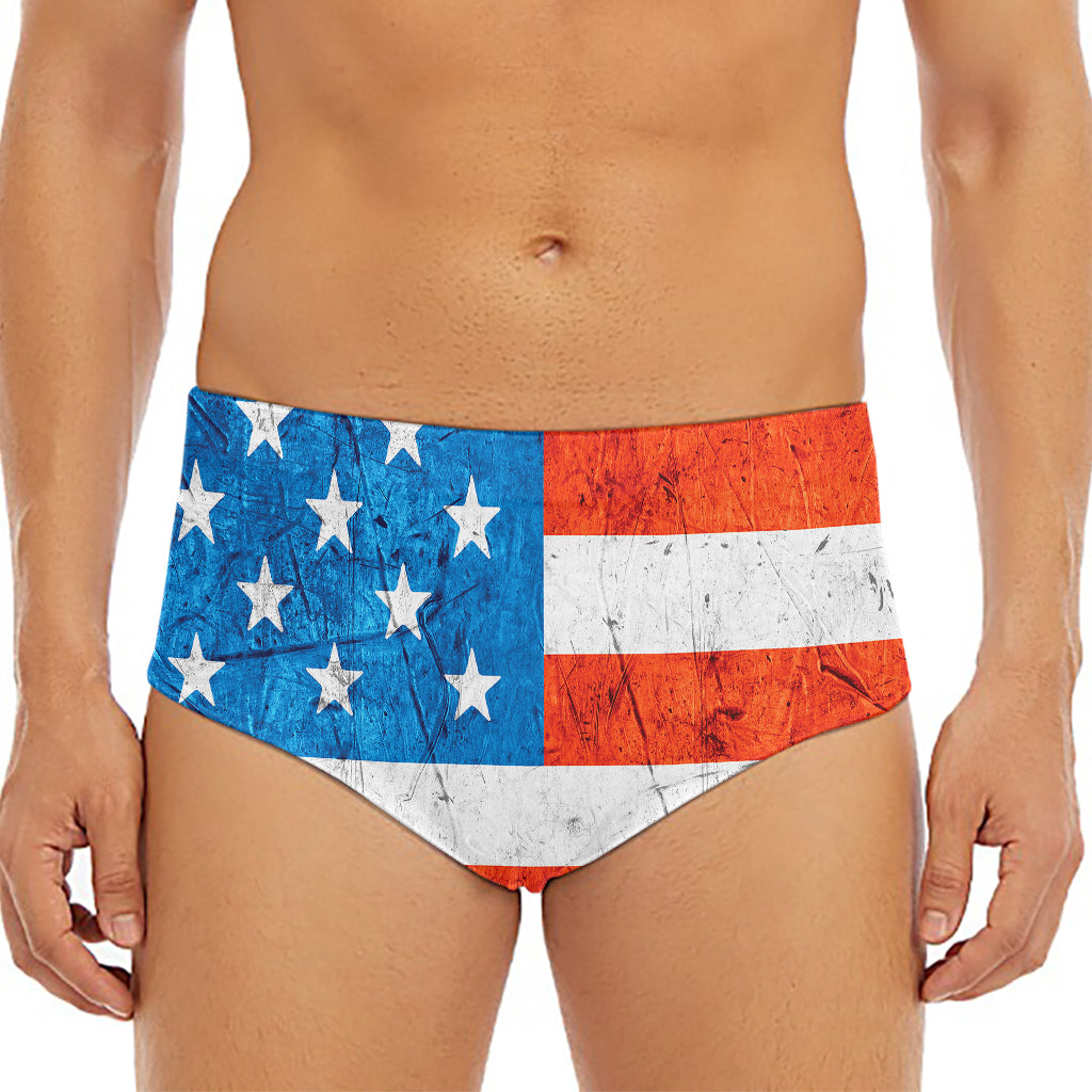Rough USA Flag Print Men's Triangle Swim Briefs