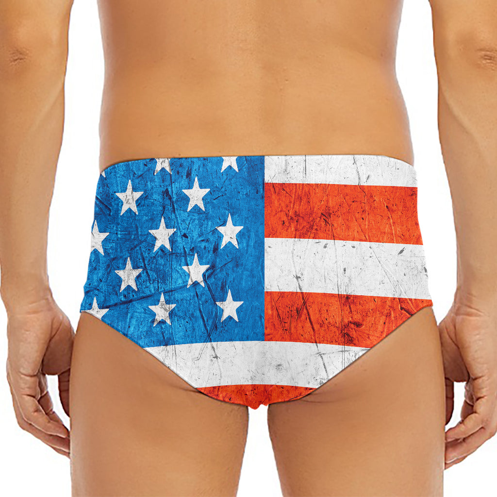 Rough USA Flag Print Men's Triangle Swim Briefs