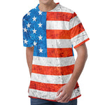 Rough USA Flag Print Men's Velvet T-Shirt