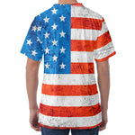 Rough USA Flag Print Men's Velvet T-Shirt