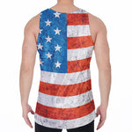 Rough USA Flag Print Men's Velvet Tank Top