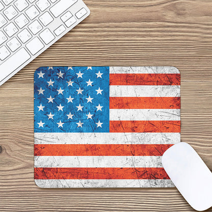 Rough USA Flag Print Mouse Pad
