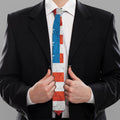 Rough USA Flag Print Necktie