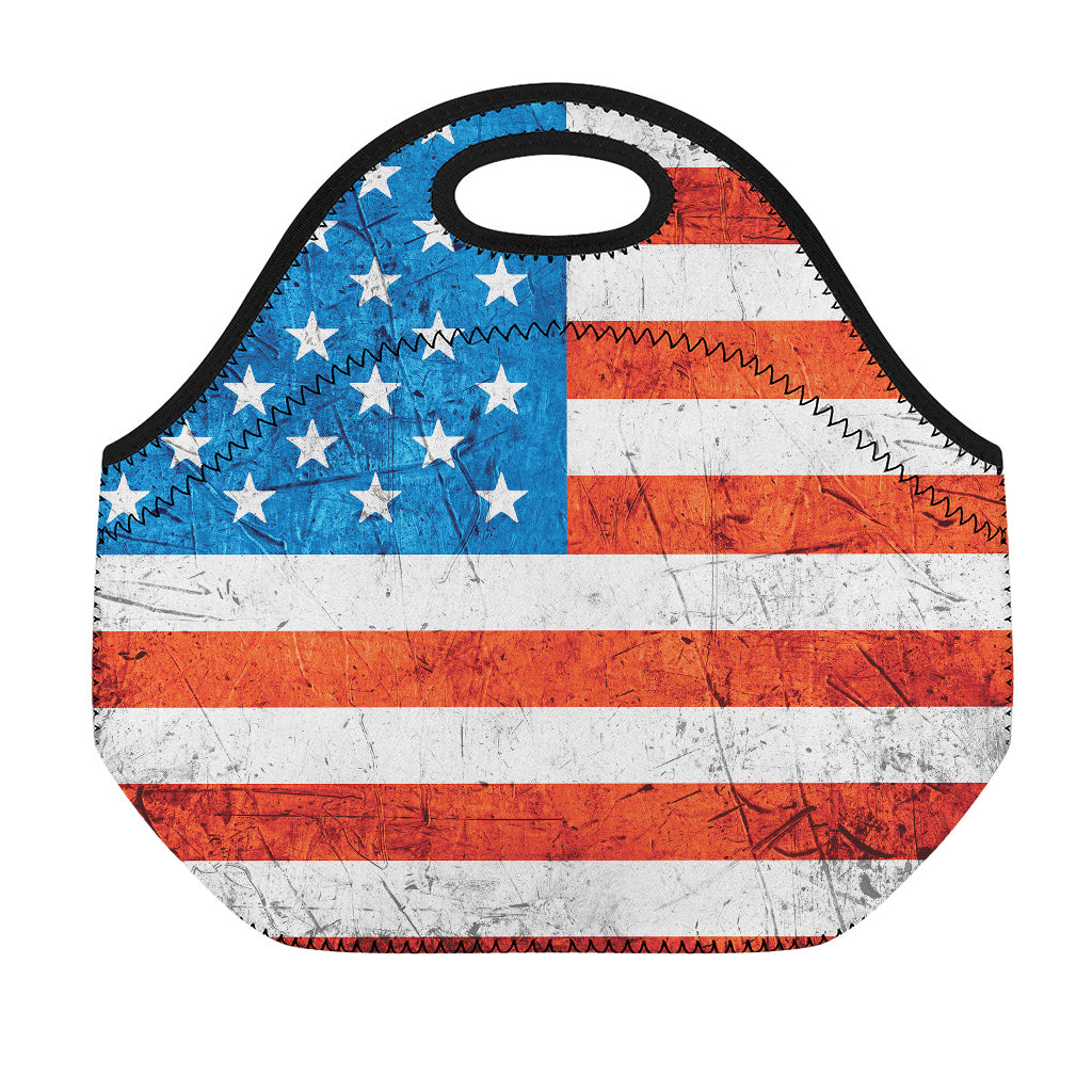 Rough USA Flag Print Neoprene Lunch Bag