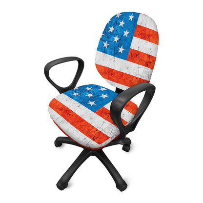 Rough USA Flag Print Office Chair Cover