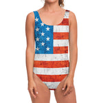 Rough USA Flag Print One Piece Swimsuit