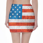 Rough USA Flag Print Pencil Mini Skirt
