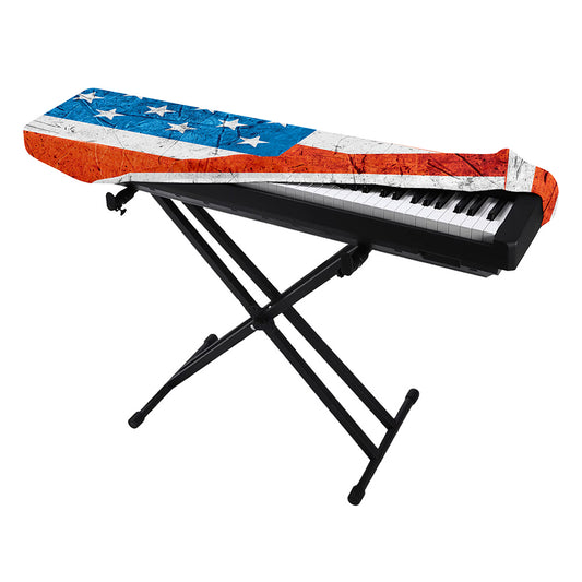 Rough USA Flag Print Piano Keyboard Cover