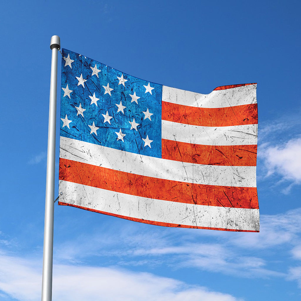 Rough USA Flag Print Polyester Flag
