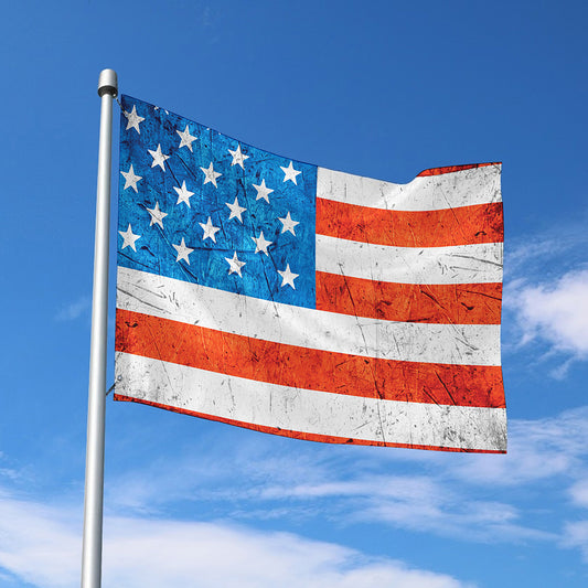 Rough USA Flag Print Polyester Flag