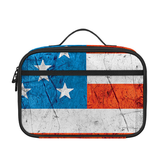 Rough USA Flag Print Portable Lunch Bag