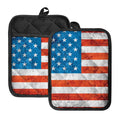 Rough USA Flag Print Pot Holders With Pocket