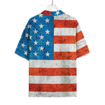 Rough USA Flag Print Rayon Hawaiian Shirt