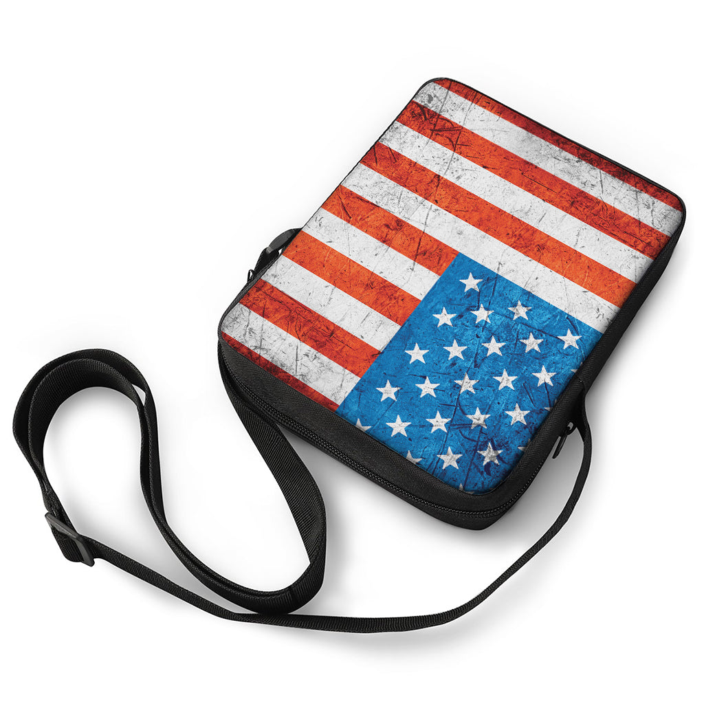 Rough USA Flag Print Rectangular Crossbody Bag