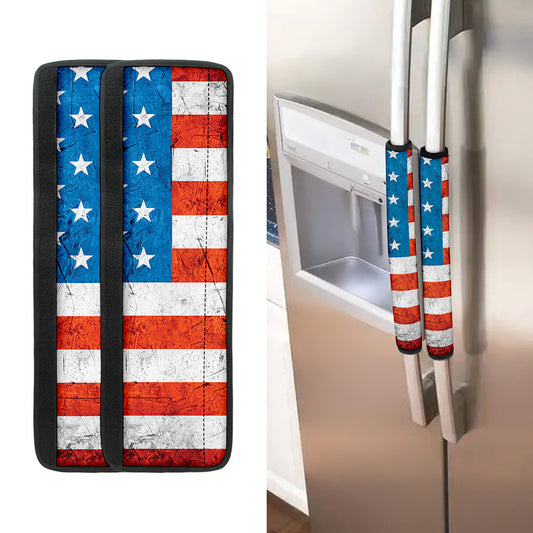 Rough USA Flag Print Refrigerator Handle Covers
