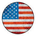 Rough USA Flag Print Round Floor Mat