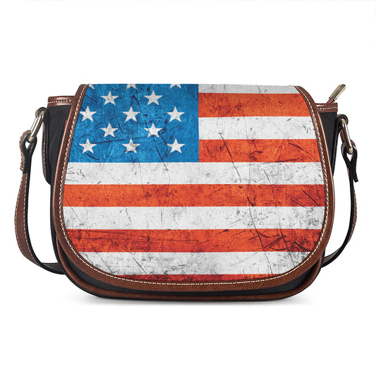 Rough USA Flag Print Saddle Bag