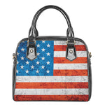 Rough USA Flag Print Shoulder Handbag