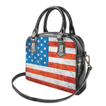 Rough USA Flag Print Shoulder Handbag
