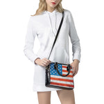 Rough USA Flag Print Shoulder Handbag