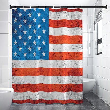 Rough USA Flag Print Shower Curtain