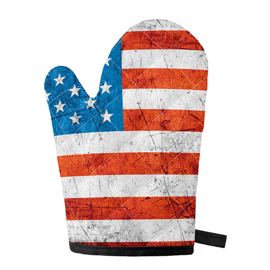 Rough USA Flag Print Single Oven Mitt