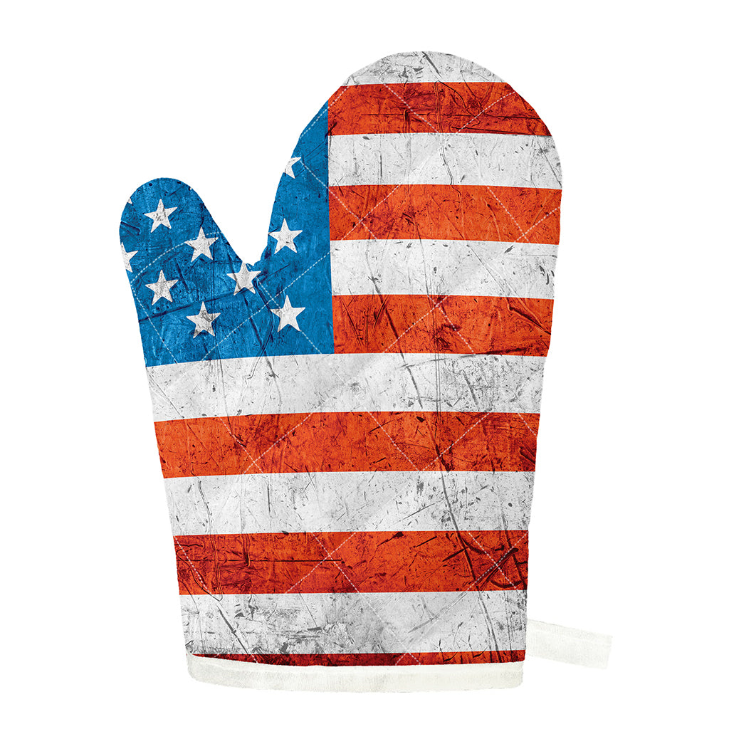Rough USA Flag Print Single Oven Mitt