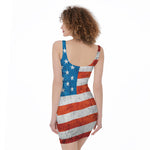 Rough USA Flag Print Sleeveless Bodycon Dress