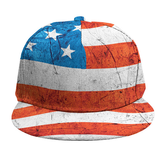 Rough USA Flag Print Snapback Cap