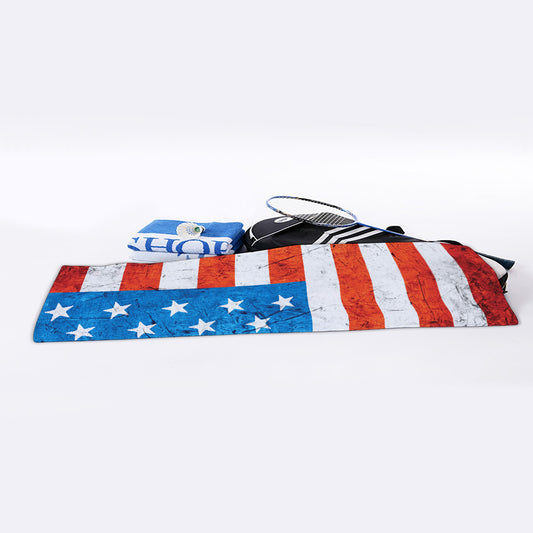 Rough USA Flag Print Sports Towel