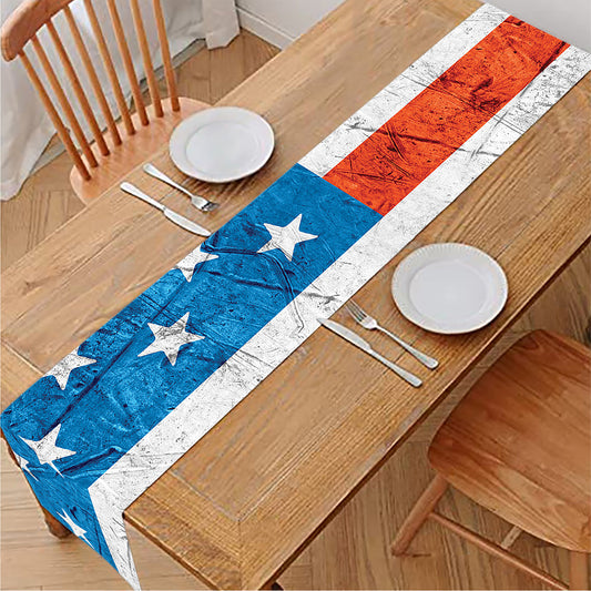 Rough USA Flag Print Table Runner