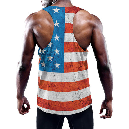 Rough USA Flag Print Training Tank Top