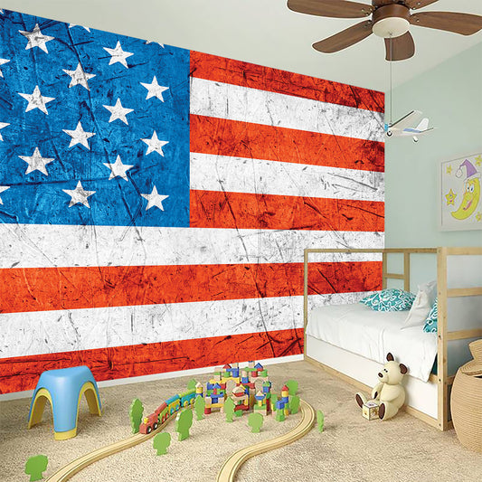 Rough USA Flag Print Wall Sticker