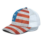 Rough USA Flag Print White Mesh Trucker Cap