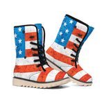 Rough USA Flag Print Winter Boots