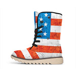 Rough USA Flag Print Winter Boots