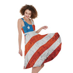 Rough USA Flag Print Women's Sleeveless Dress