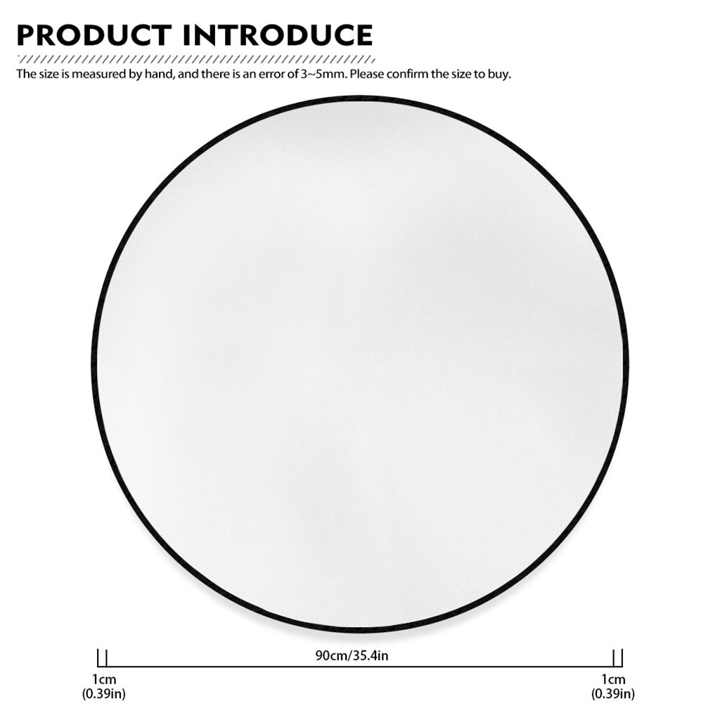 Pink And White Polka Dot Pattern Print Round Floor Mat