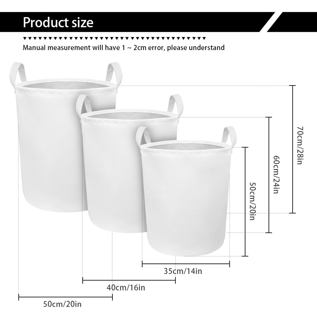 Black And White Coffin Pattern Print Round Laundry Basket