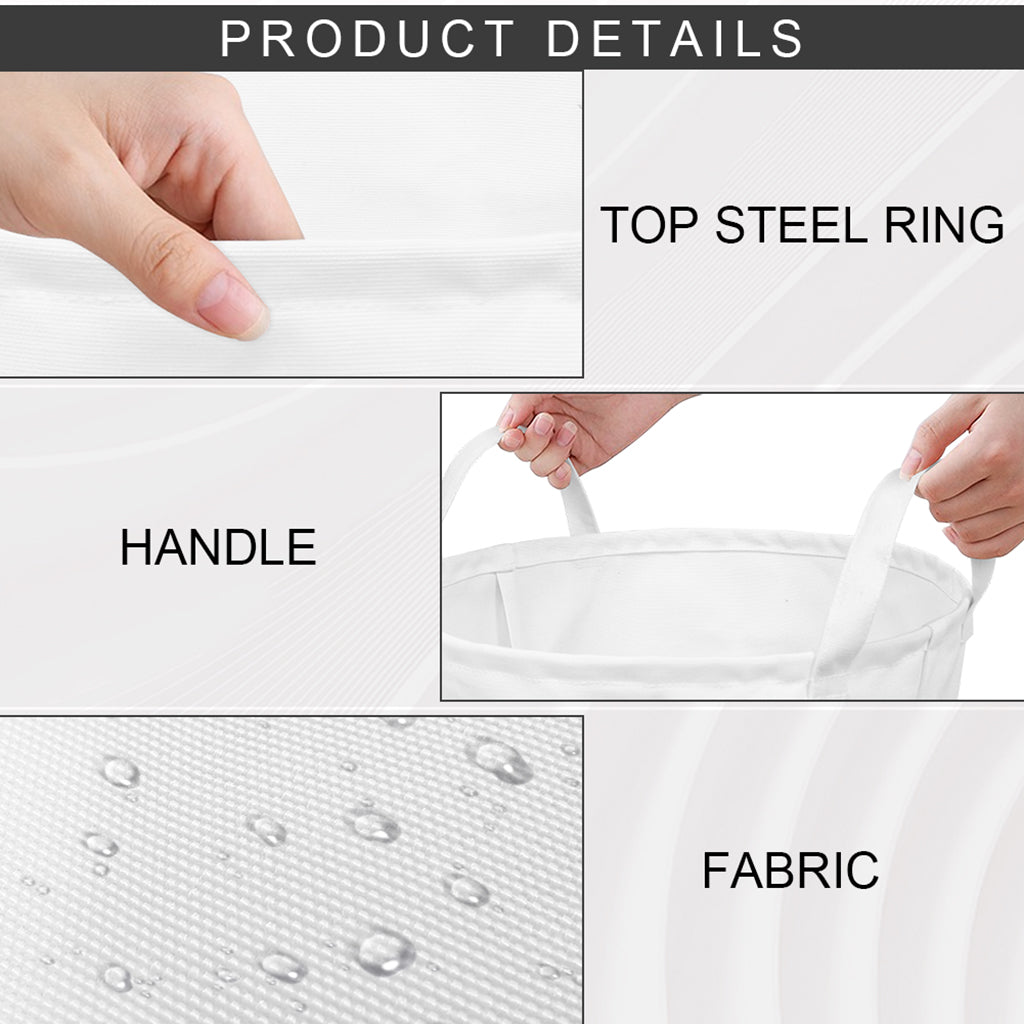 Boho Hamsa Pattern Print Round Laundry Basket