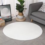 Red And White Damask Pattern Print Round Rug