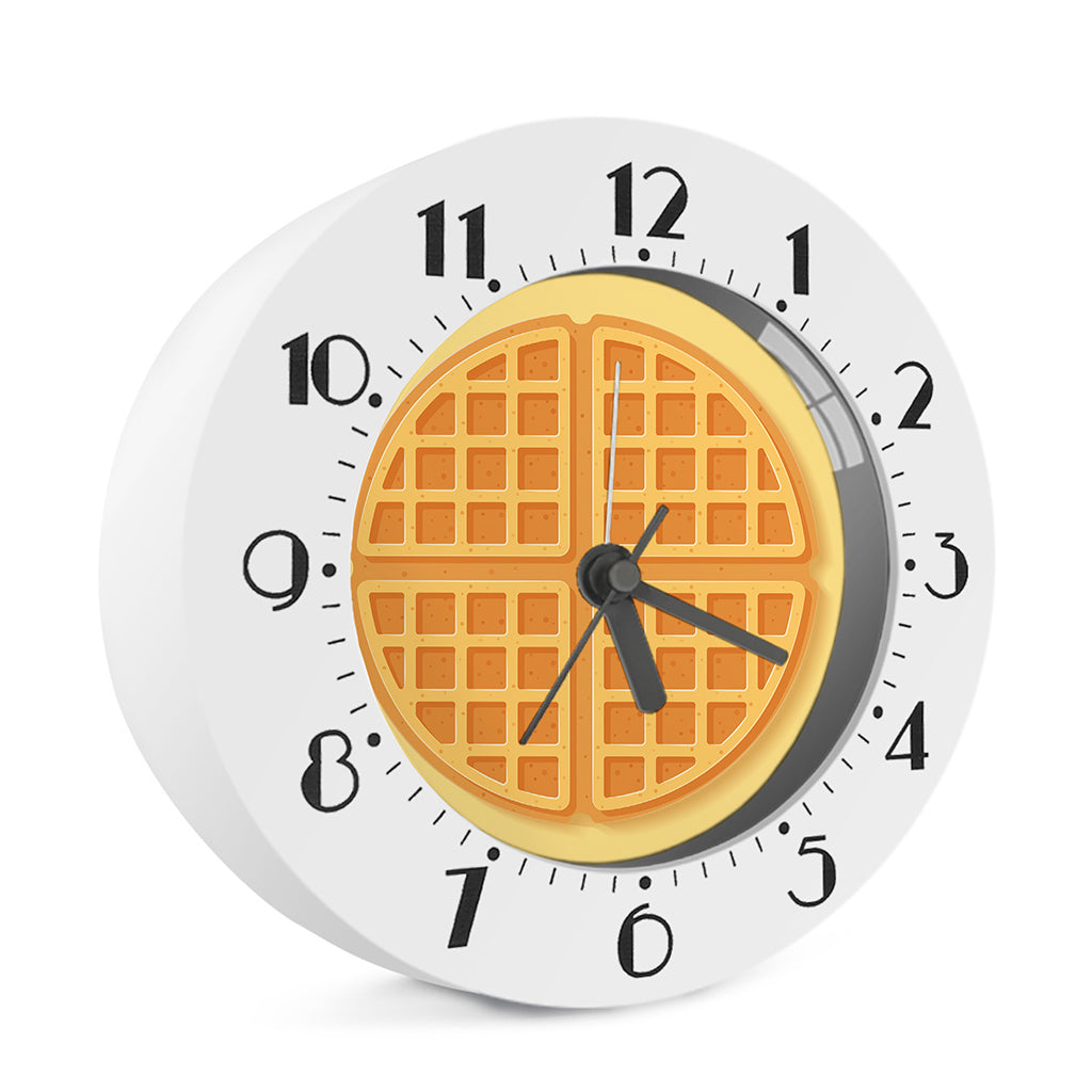 Round Waffle Print Alarm Clock