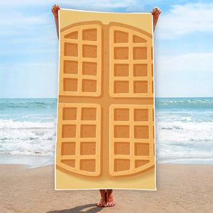 Round Waffle Print Beach Towel