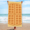 Round Waffle Print Beach Towel