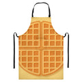 Round Waffle Print Bib Apron With Pocket